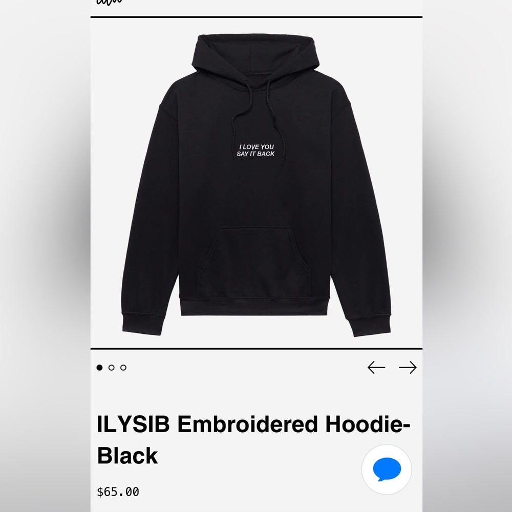 NWT lonely ghost I love you say it back embroidered hoodie